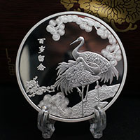 四川省祝壽銀章40克_ 紀念章制作 銀章制作 定做銀章 結(jié)婚祝壽