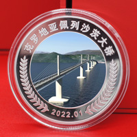 湖北大橋竣工定制紀念章 銀章定制 銀章制作 紀念章定做